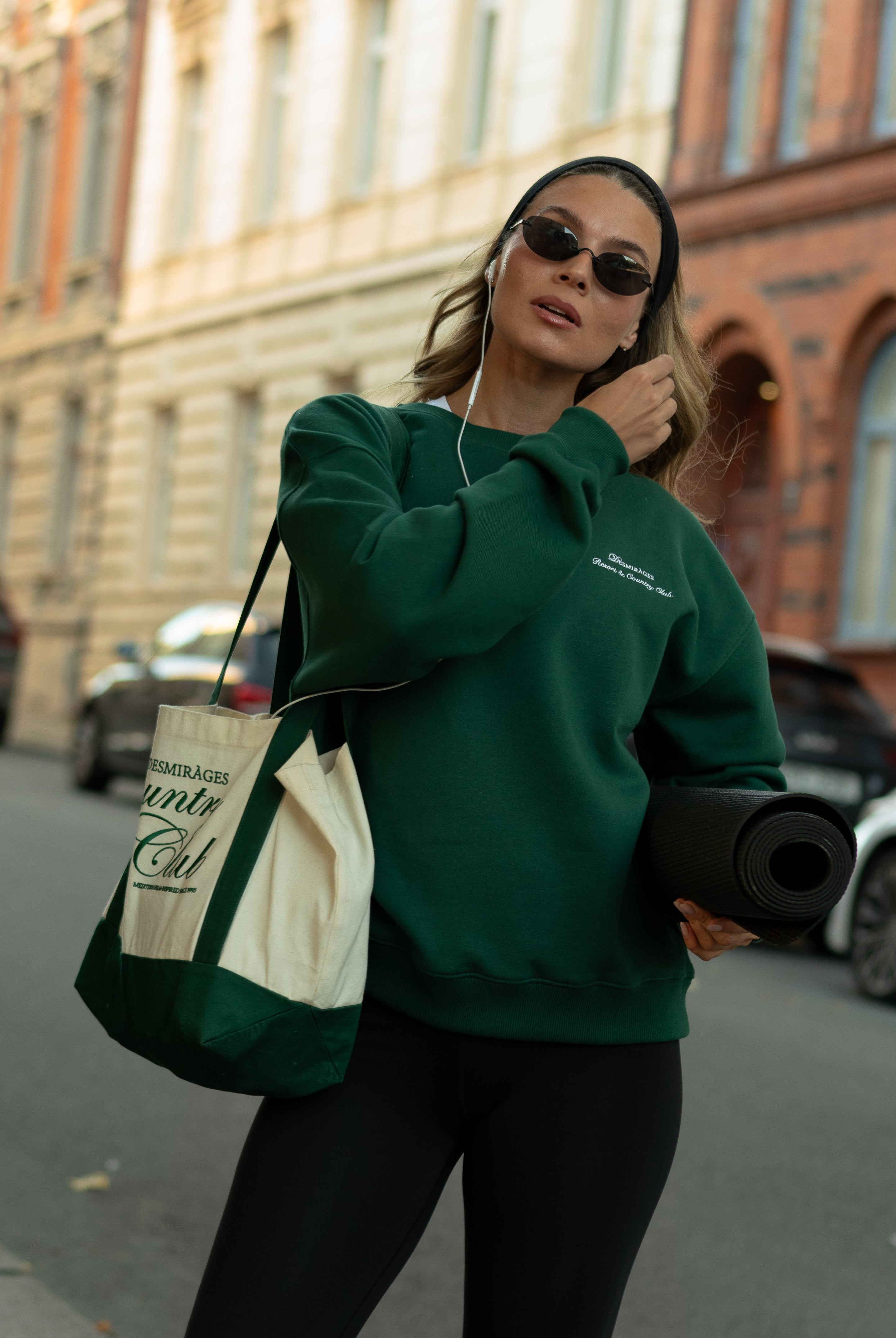 Dark Green Sweatshirt for women cotton