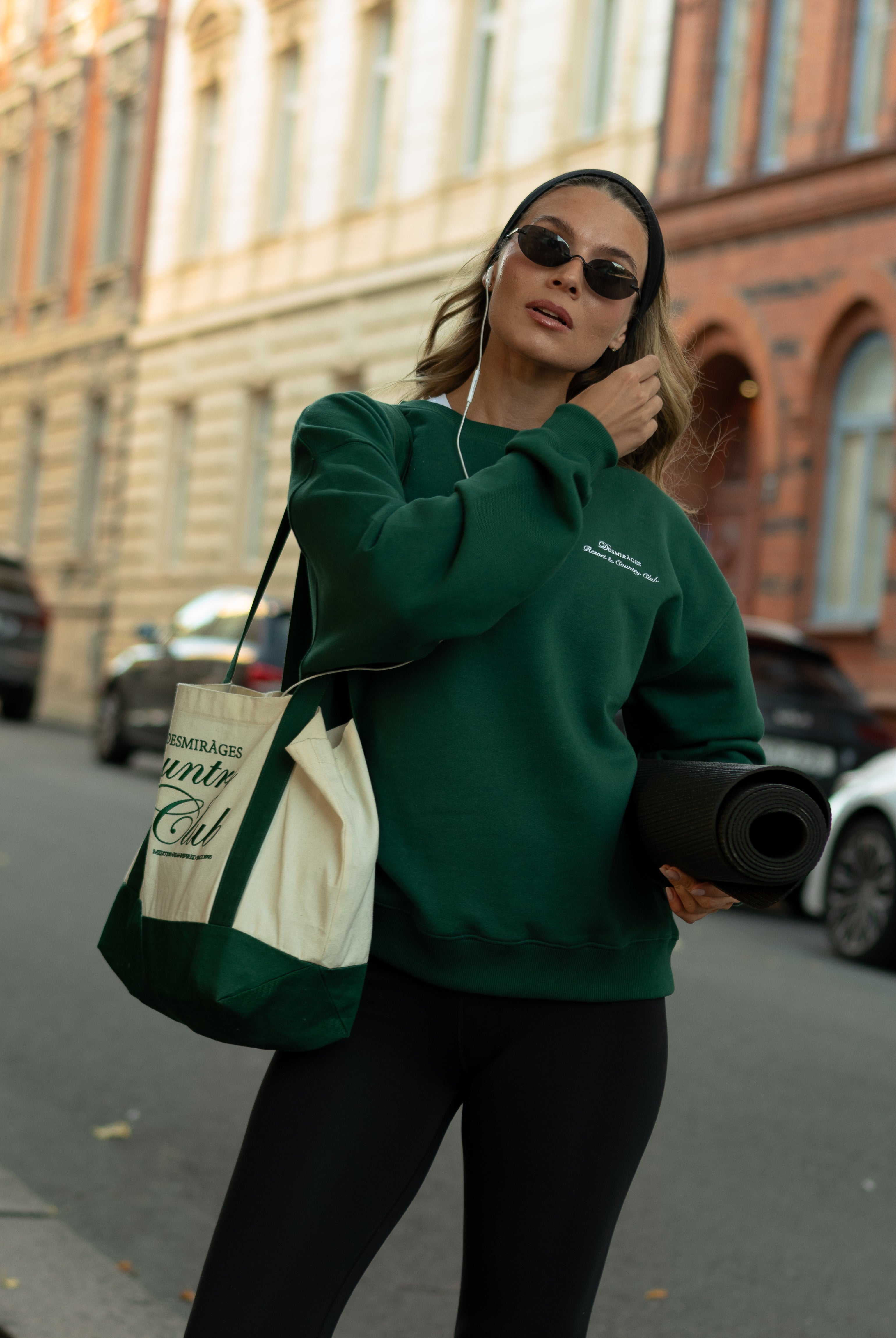 Dark Green Sweatshirt for women cotton