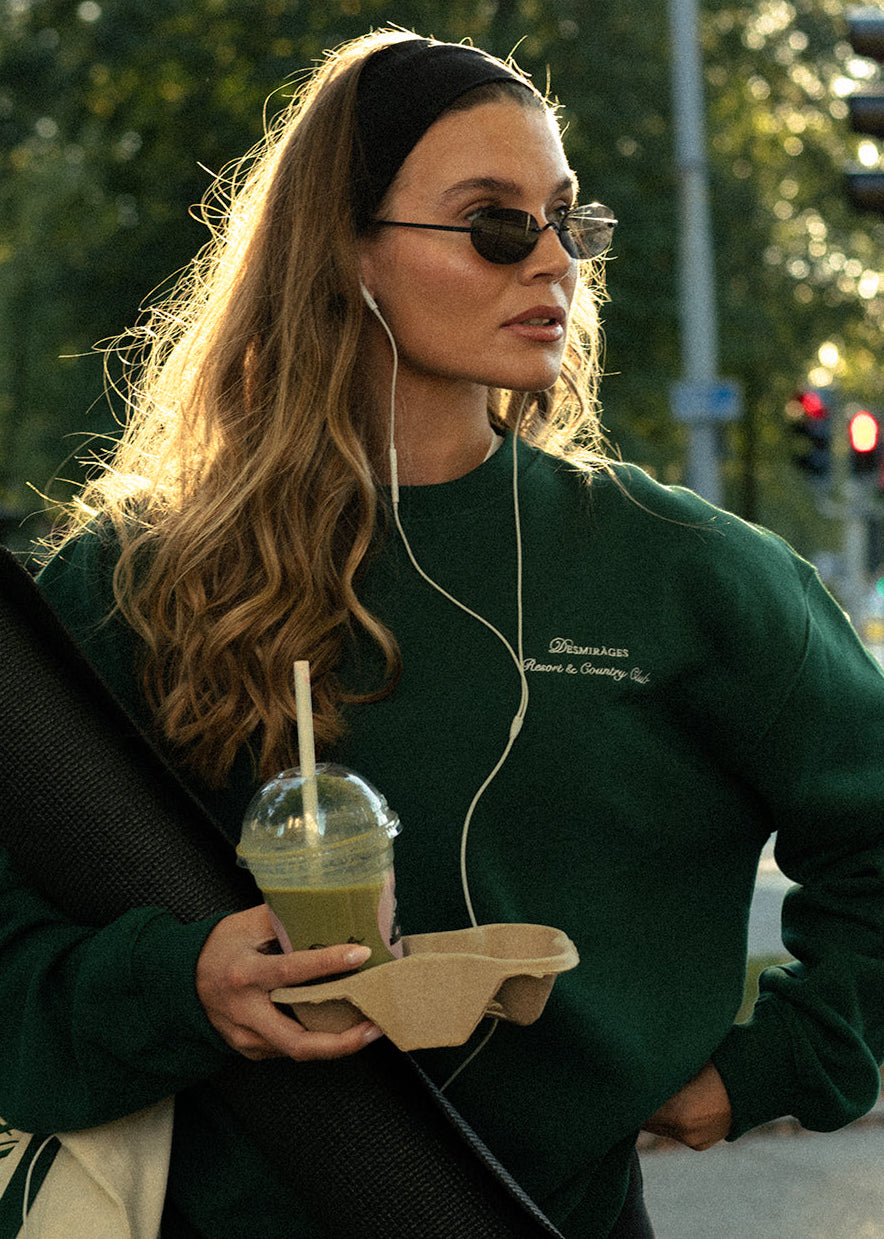 Dark Green Sweatshirt women sporty & rich similar