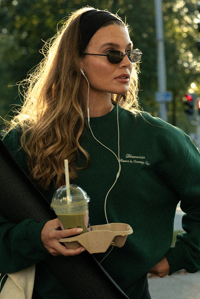 Dark Green Sweatshirt women sporty & rich similar