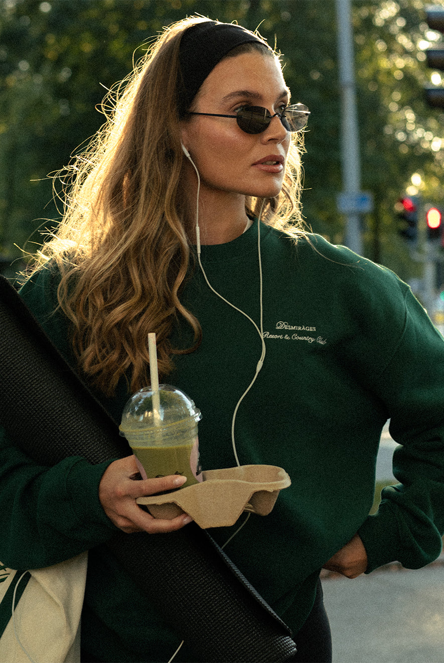 Dark Green Sweatshirt women sporty & rich similar