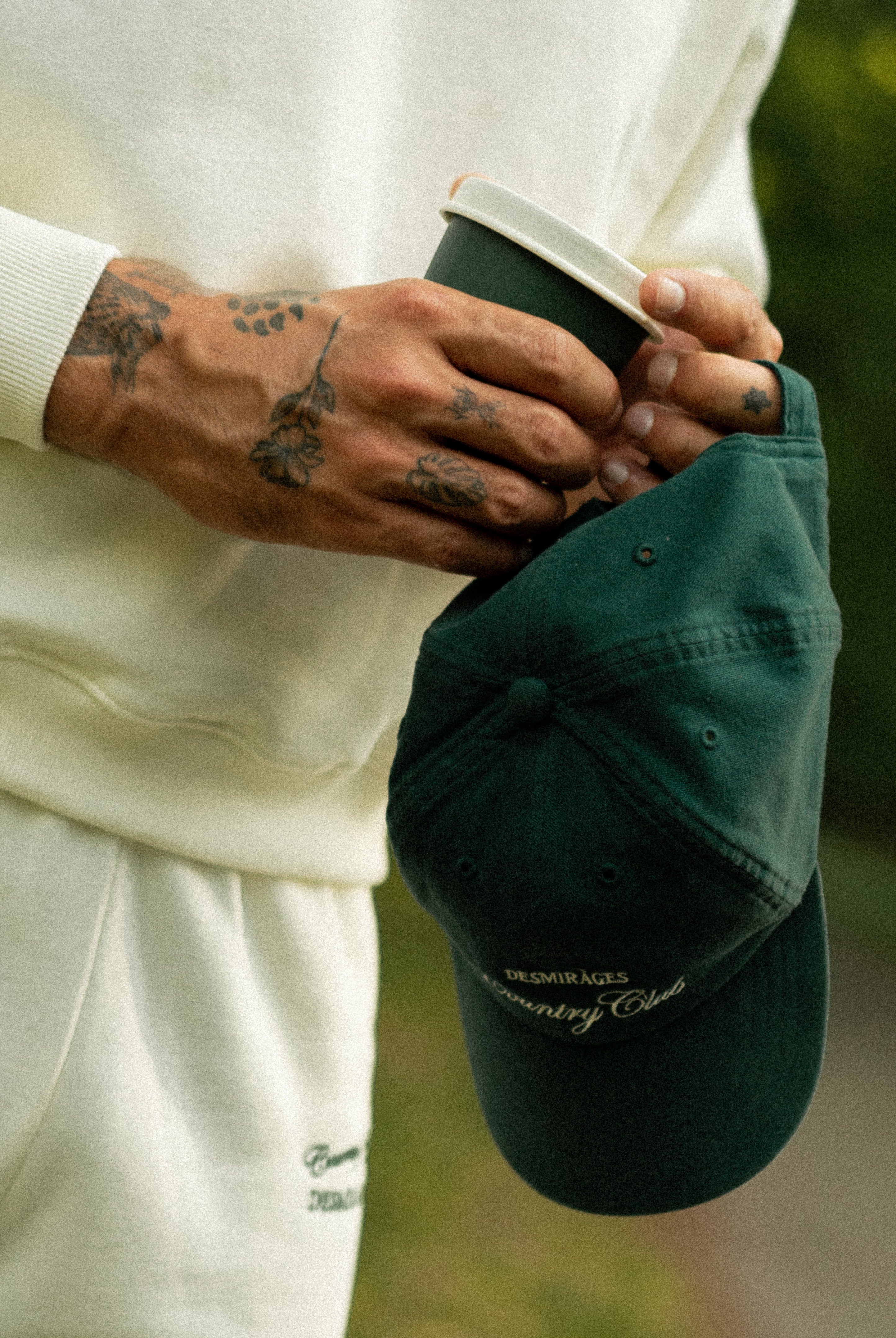 Dark Green cap close up