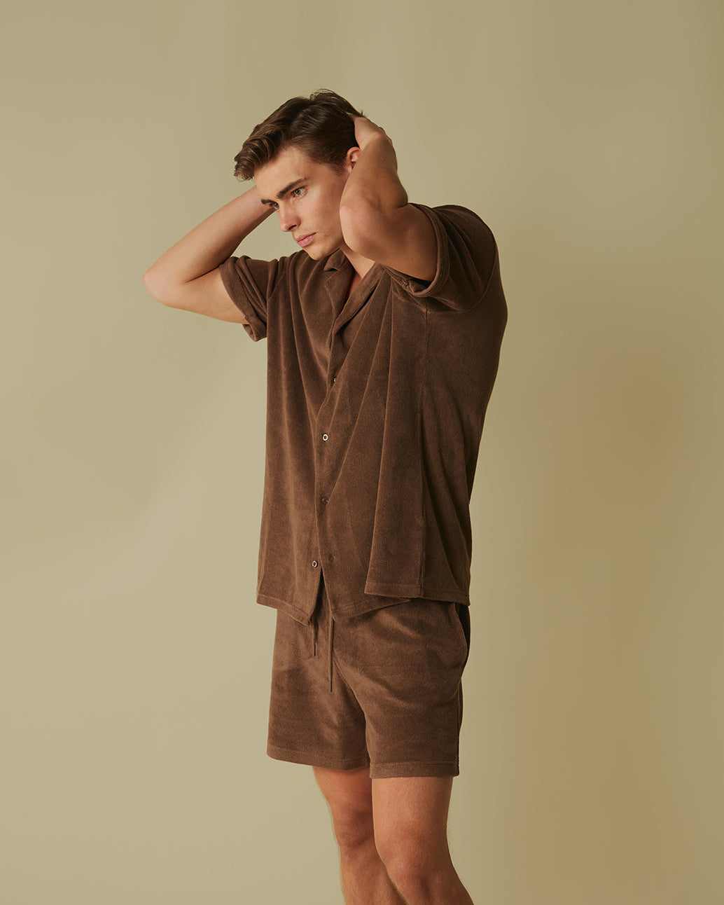 Terry towelling set brown