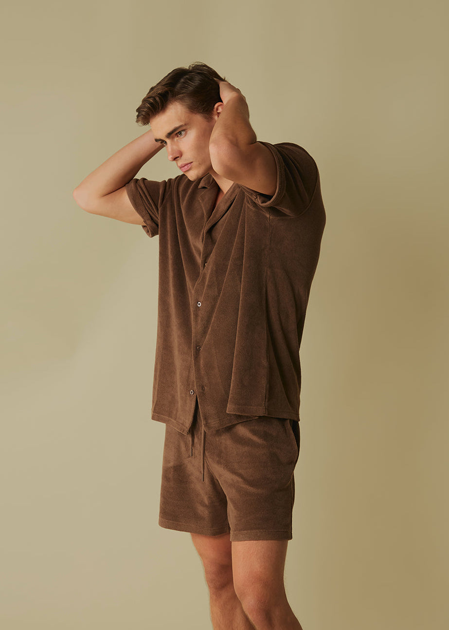 Terry towelling set brown