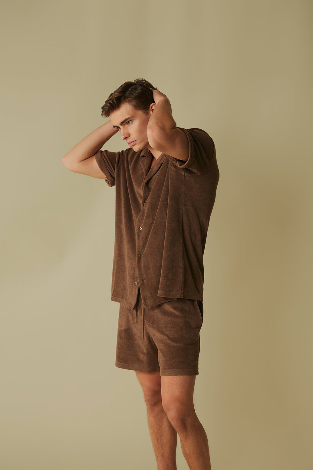 Terry towelling set brown