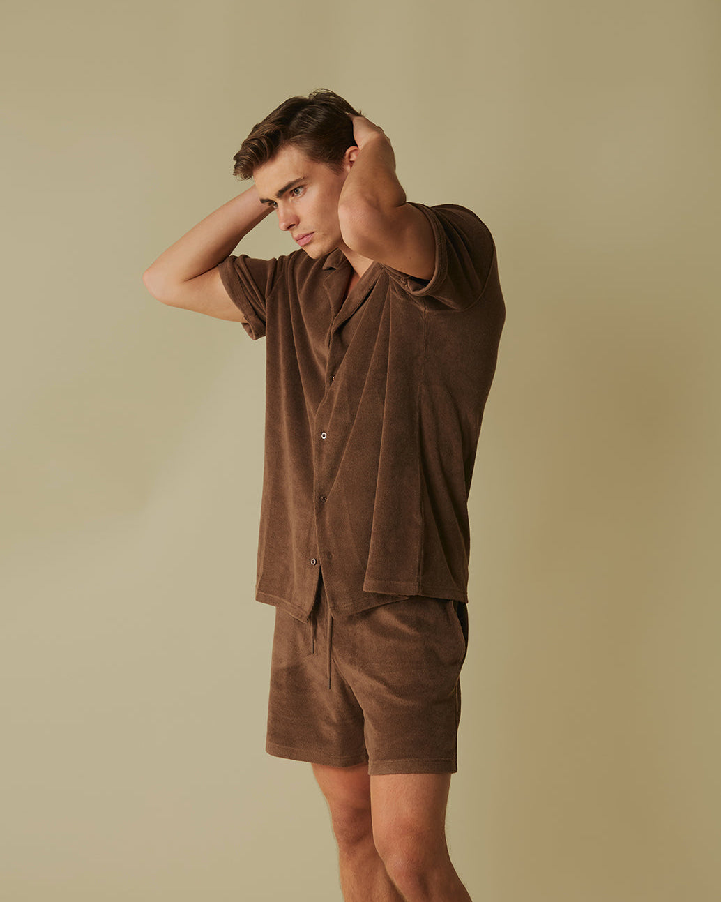 Terry towelling set brown