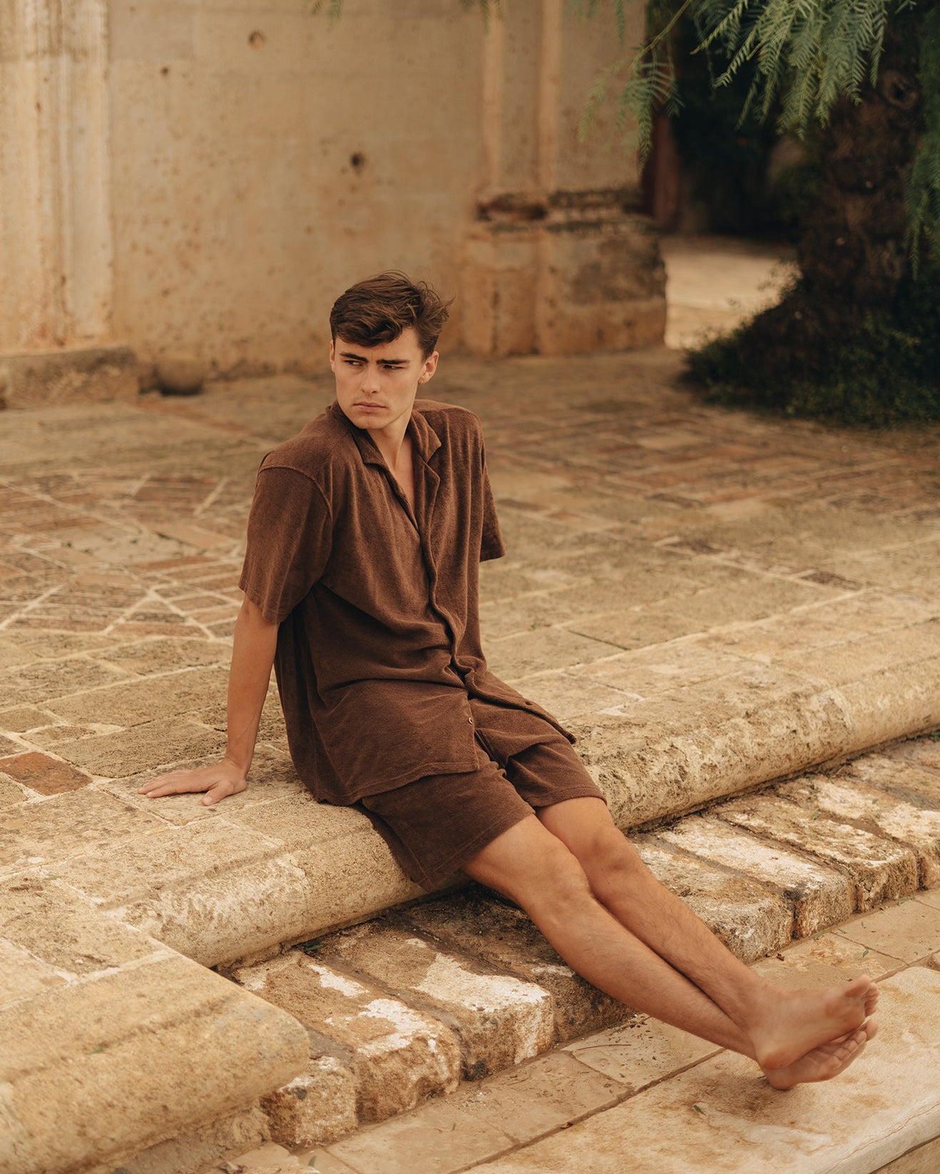 Terry towelling brown set