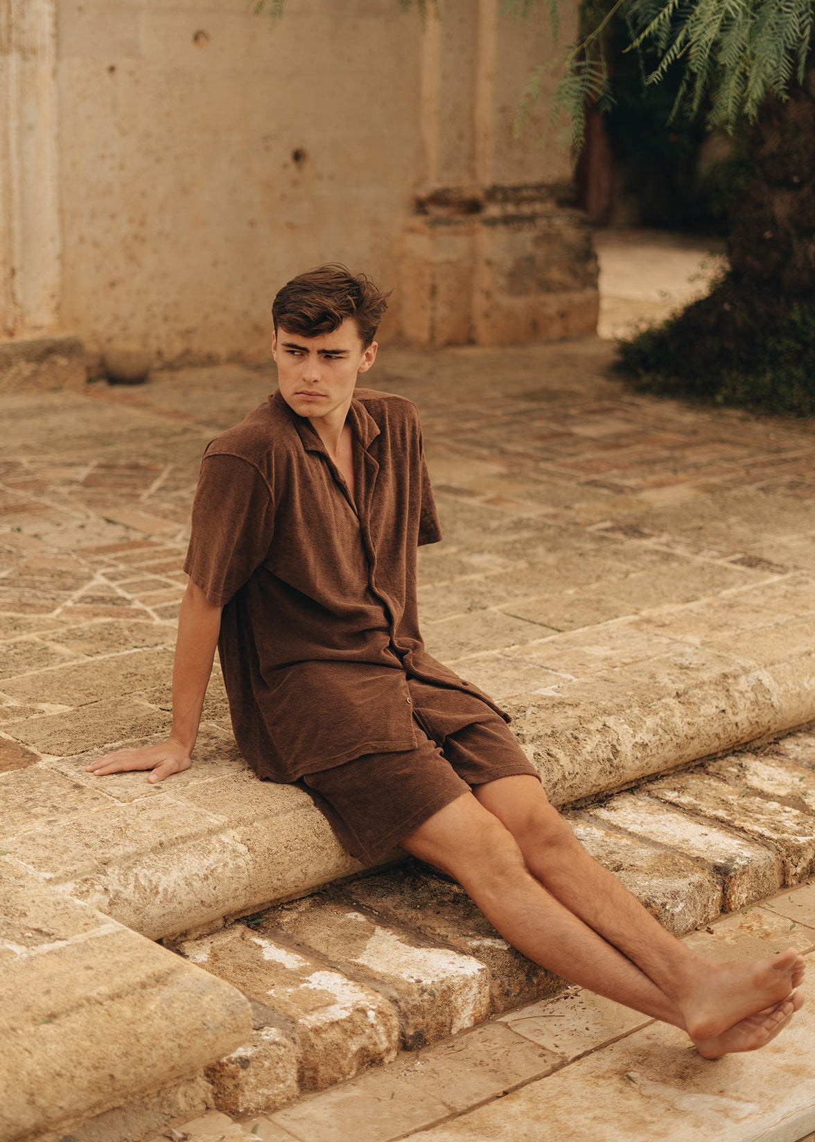 Terry towelling brown set