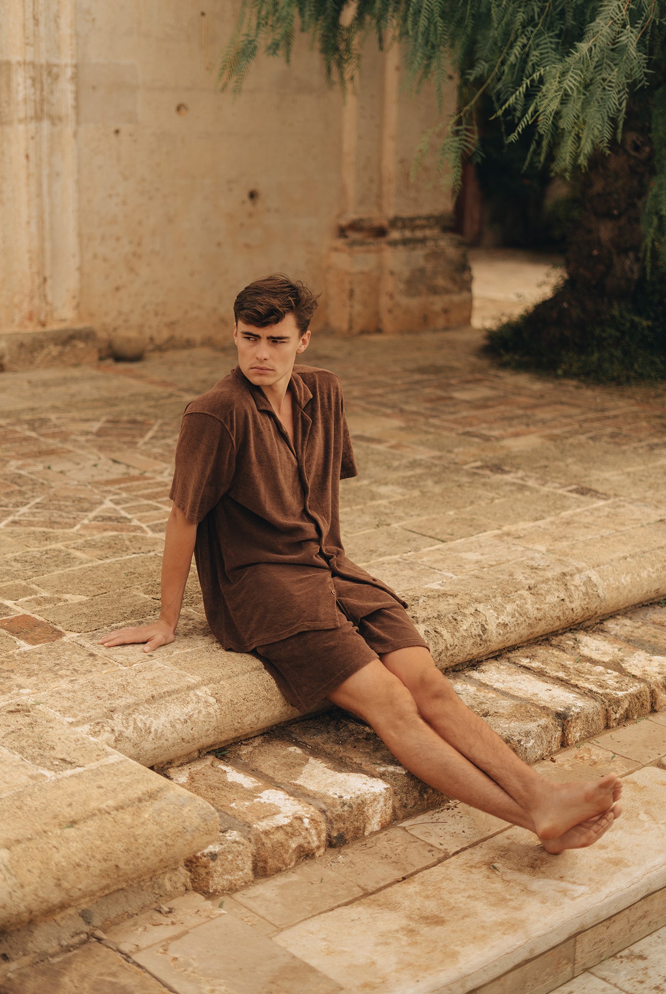 Terry towelling brown set