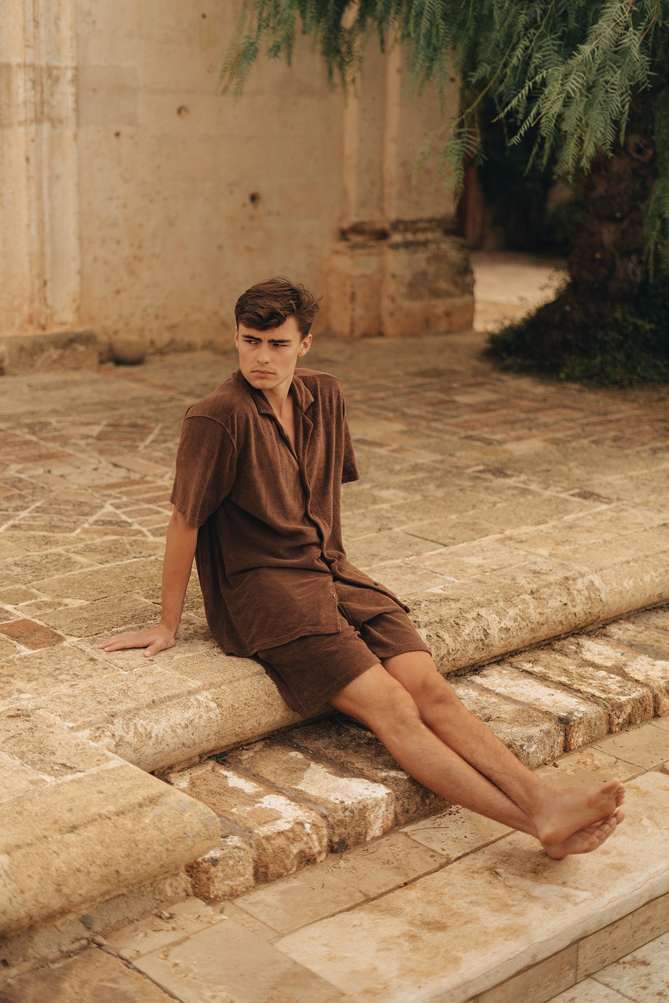 Terry towelling brown set