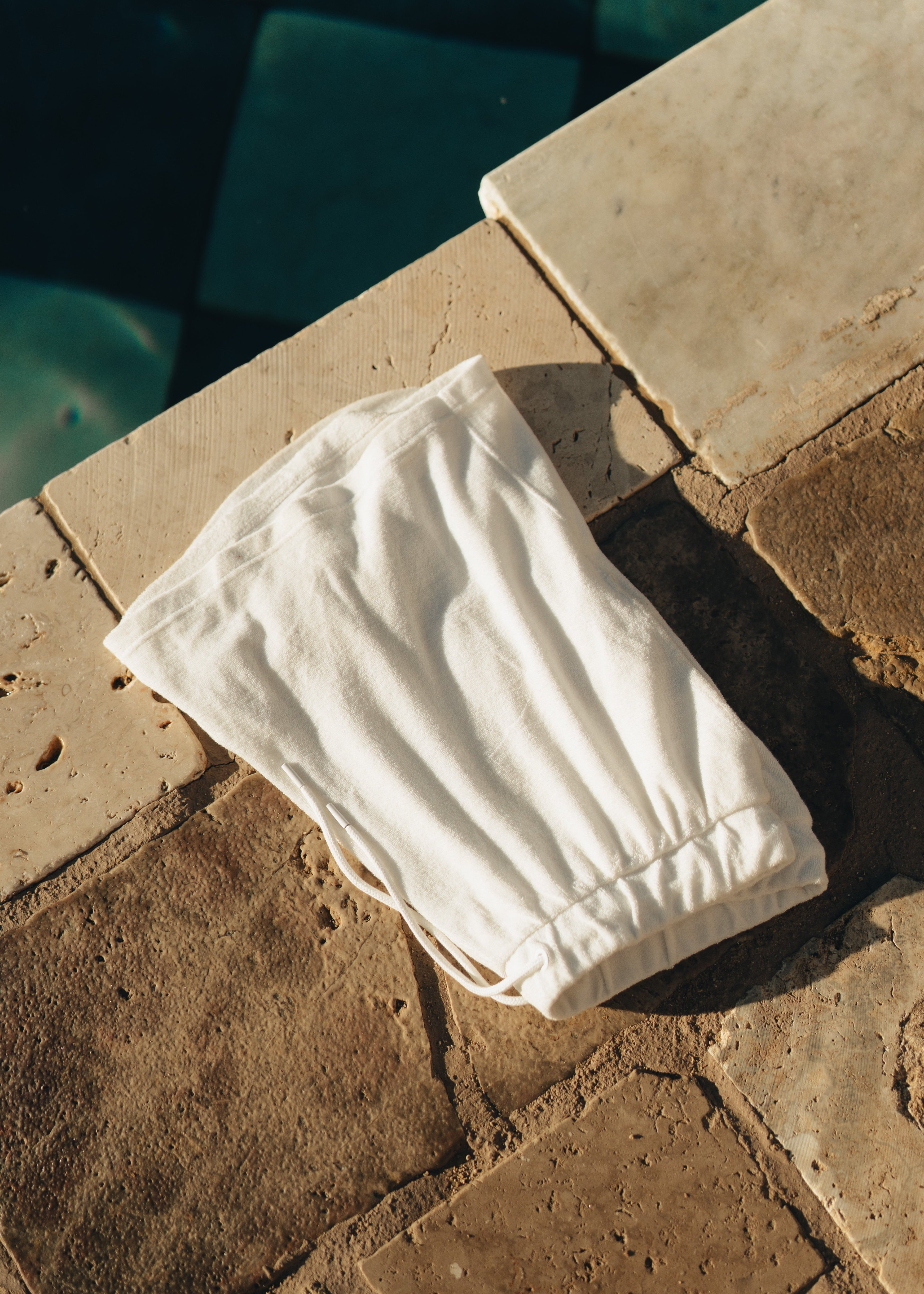 Terry towelling shorts white