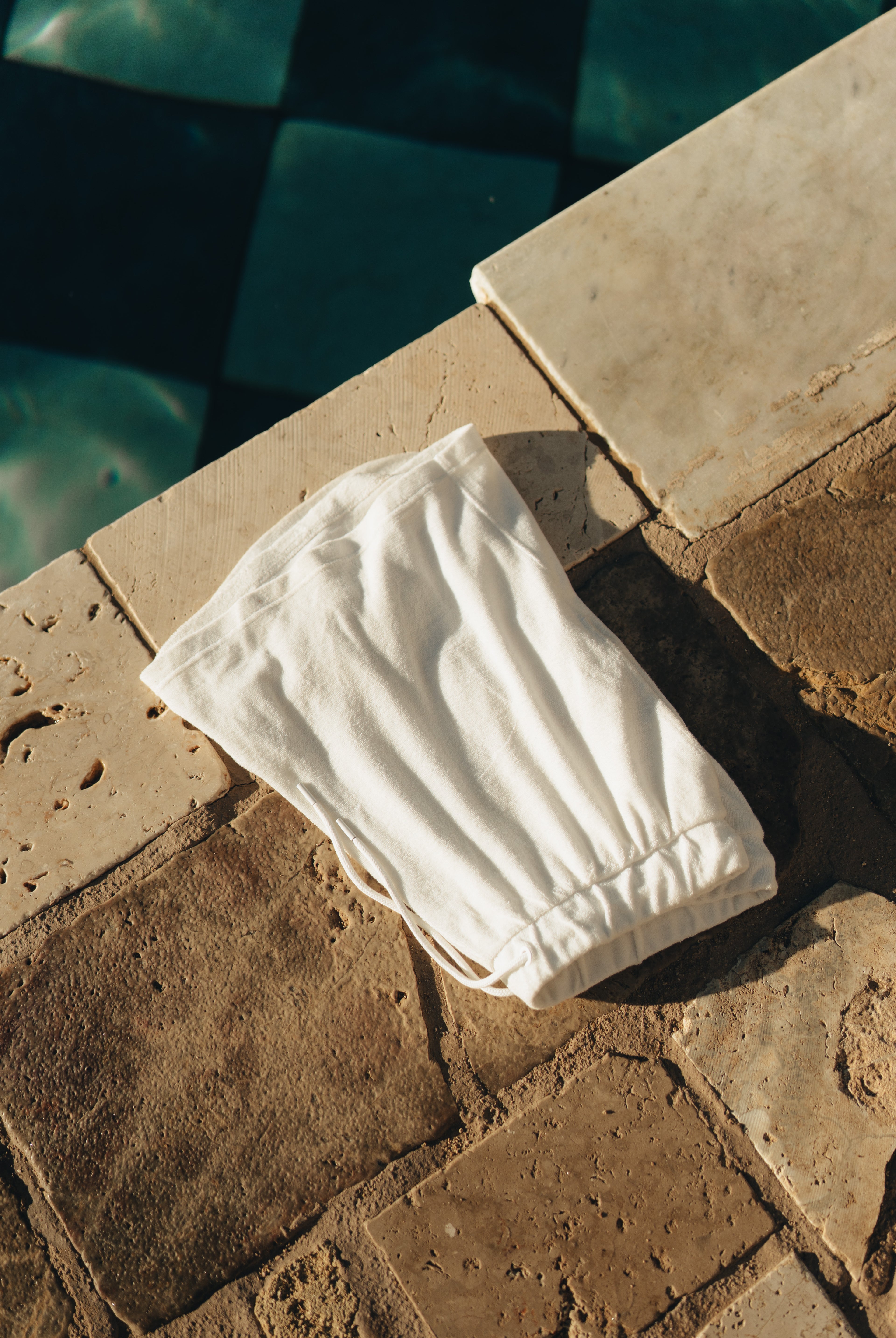 Terry towelling shorts white