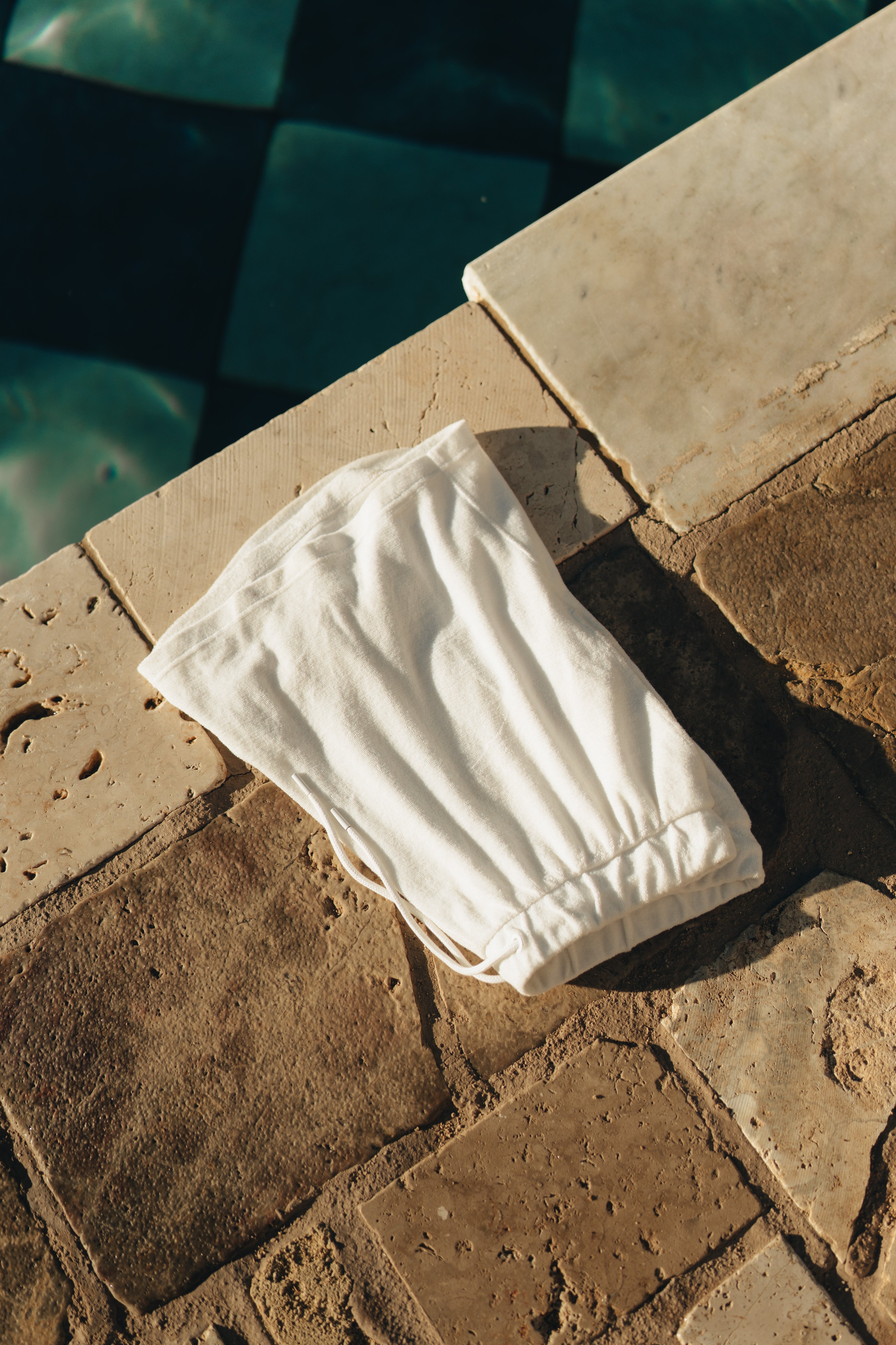 Terry towelling shorts white