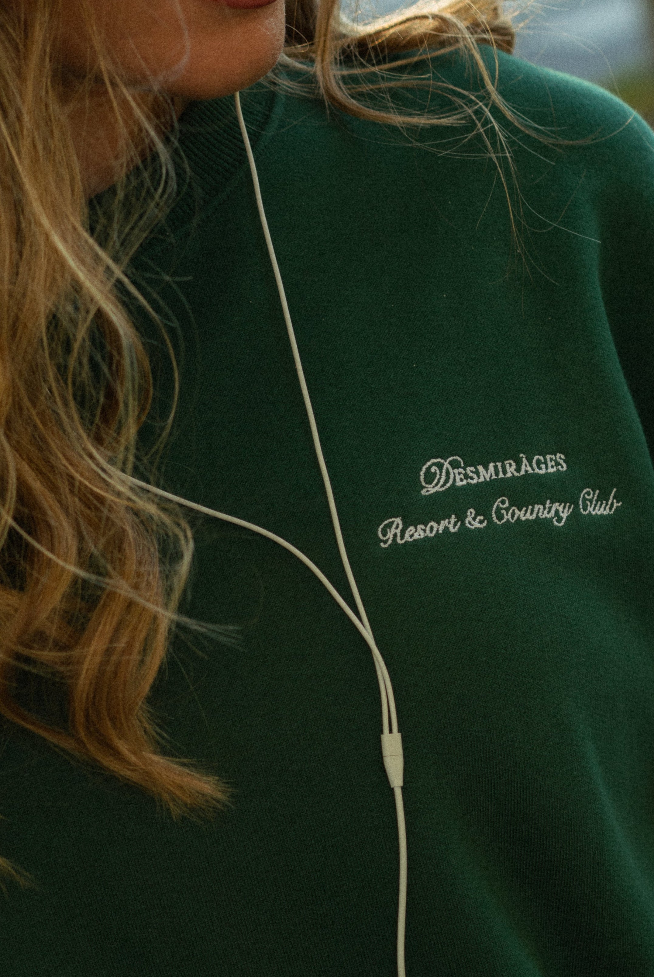 embroidered dark green sweater sporty & rich