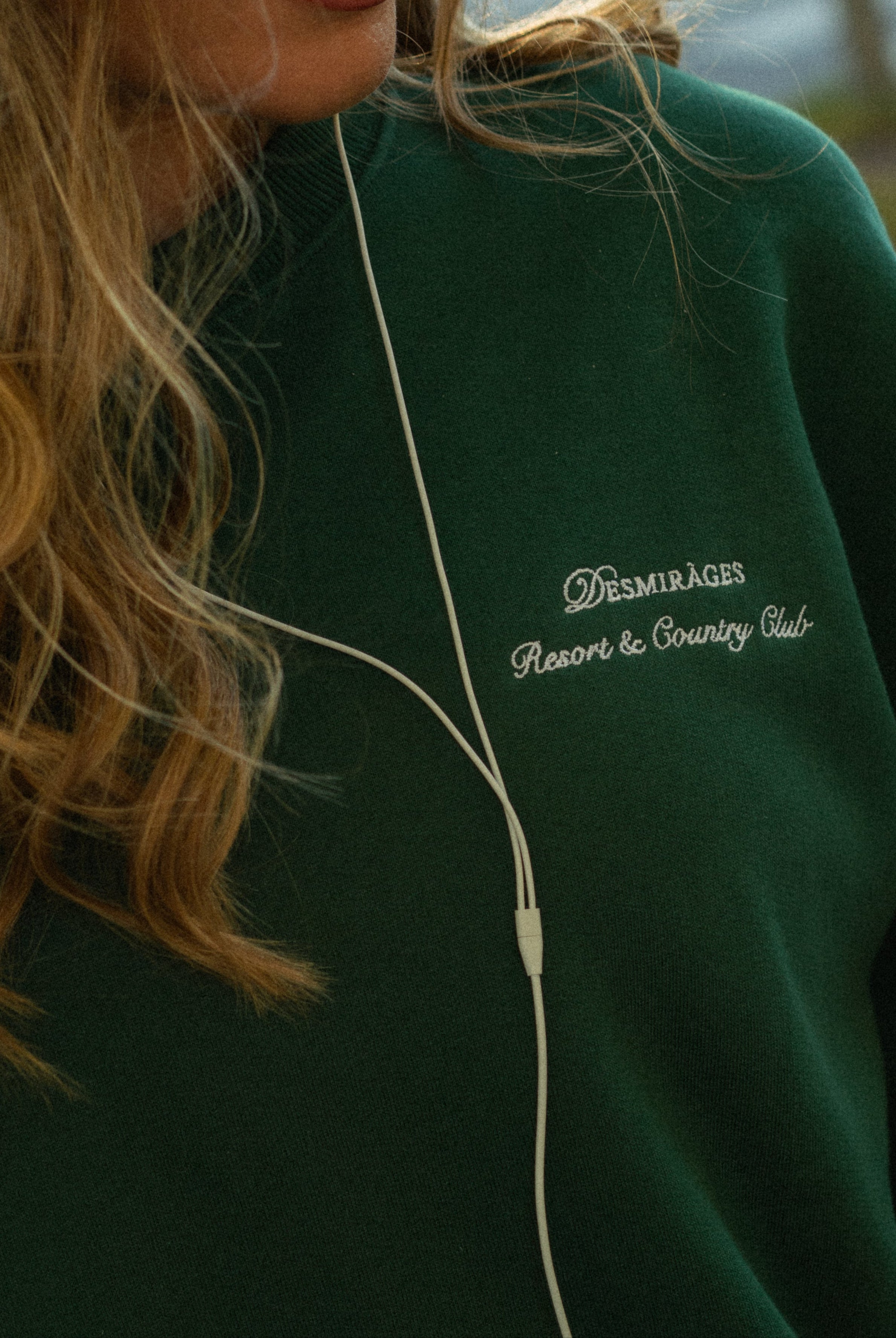 embroidered dark green sweater sporty & rich