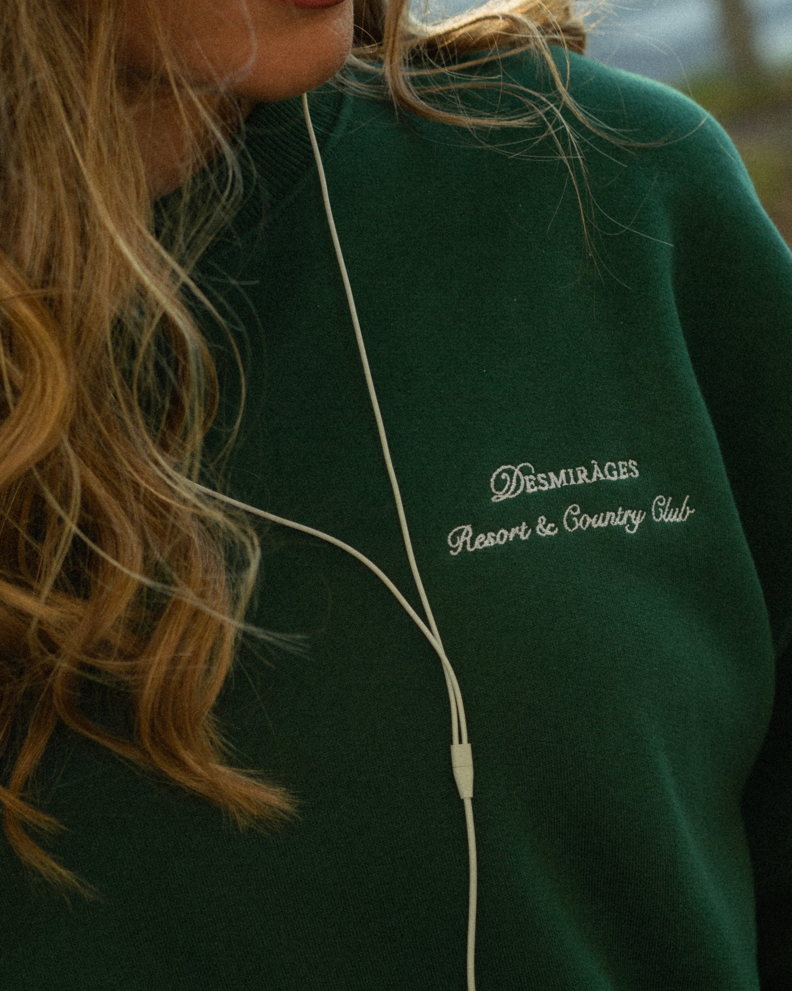 embroidered dark green sweater sporty & rich