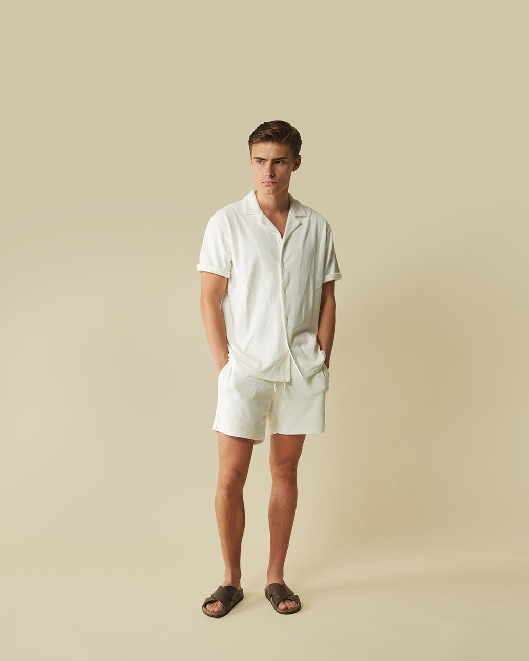 off-white French Terry toweling shirt cream