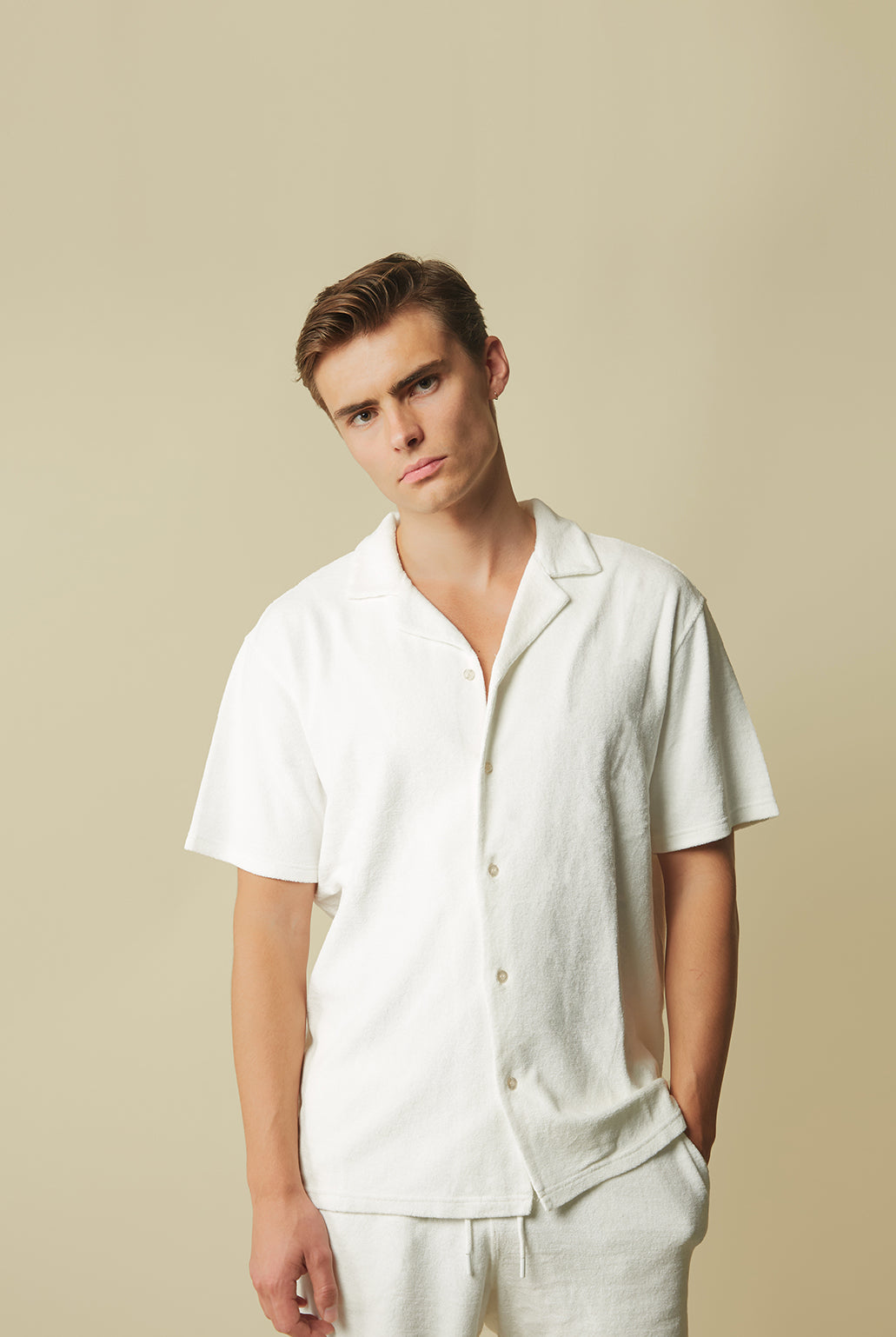 Terry towelling set off white