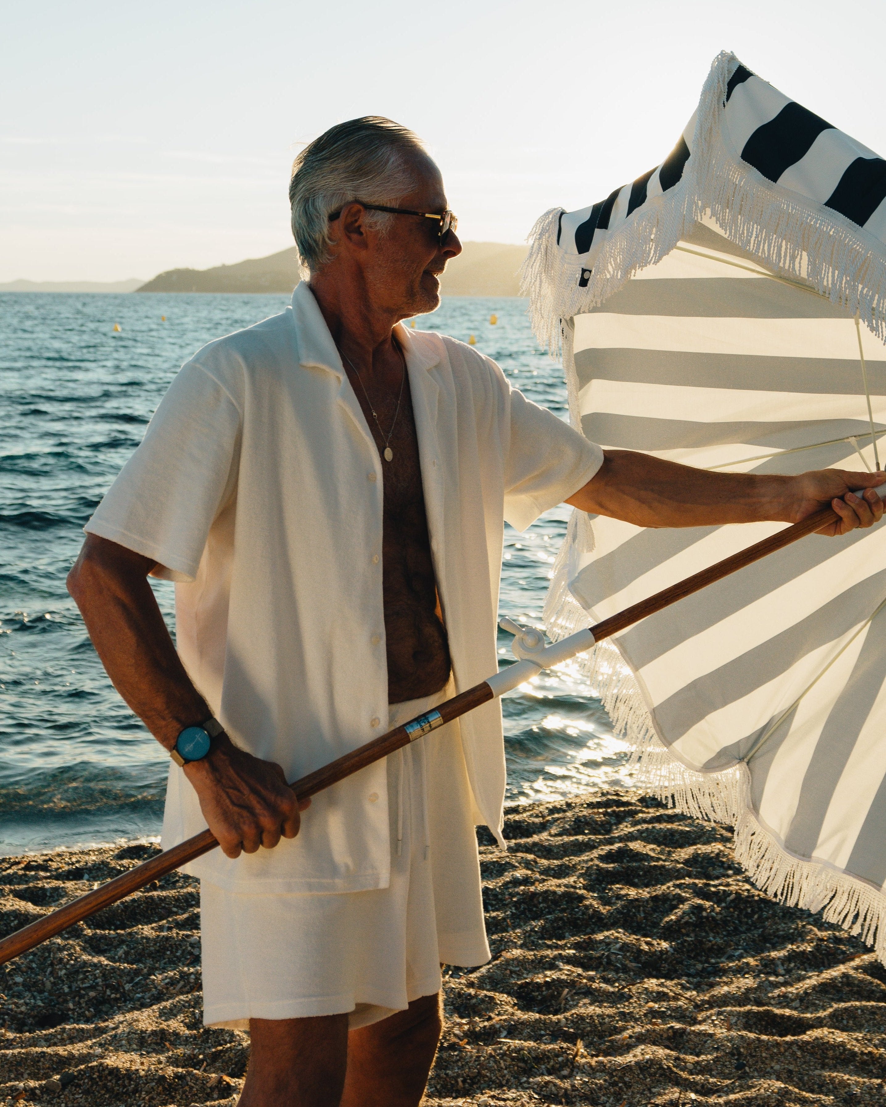 off-white French Terry toweling shirt cream set