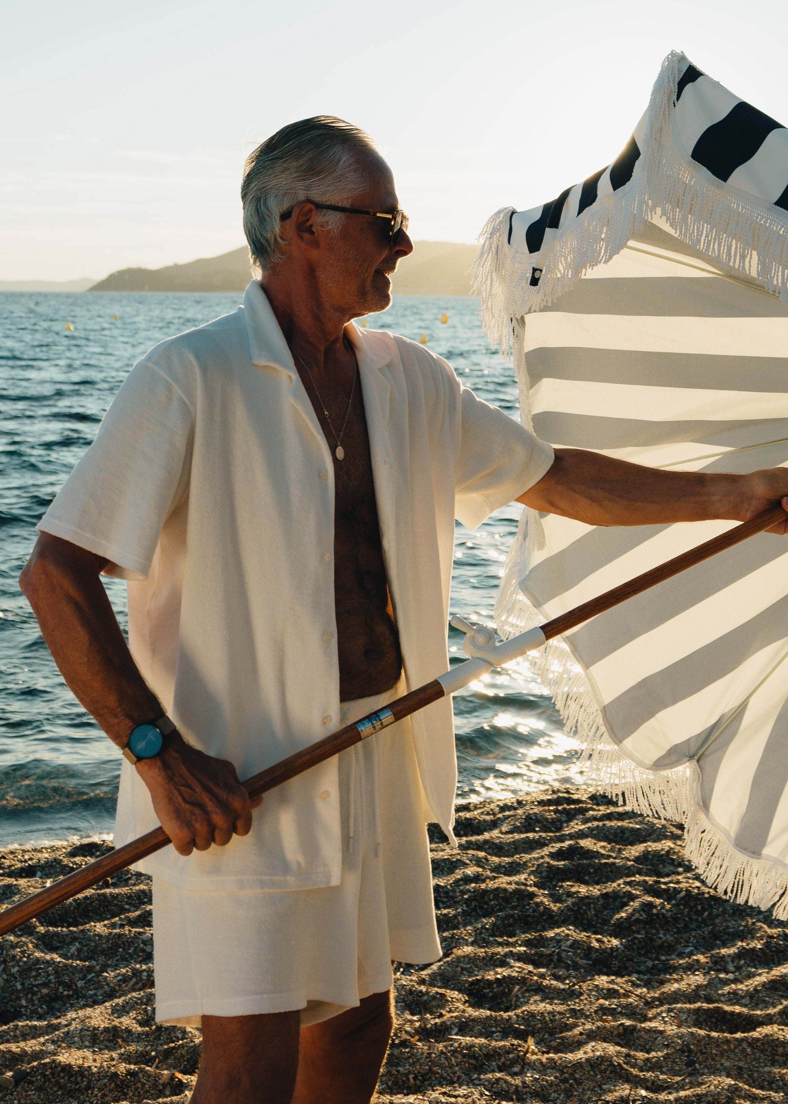 off-white French Terry toweling shirt cream set