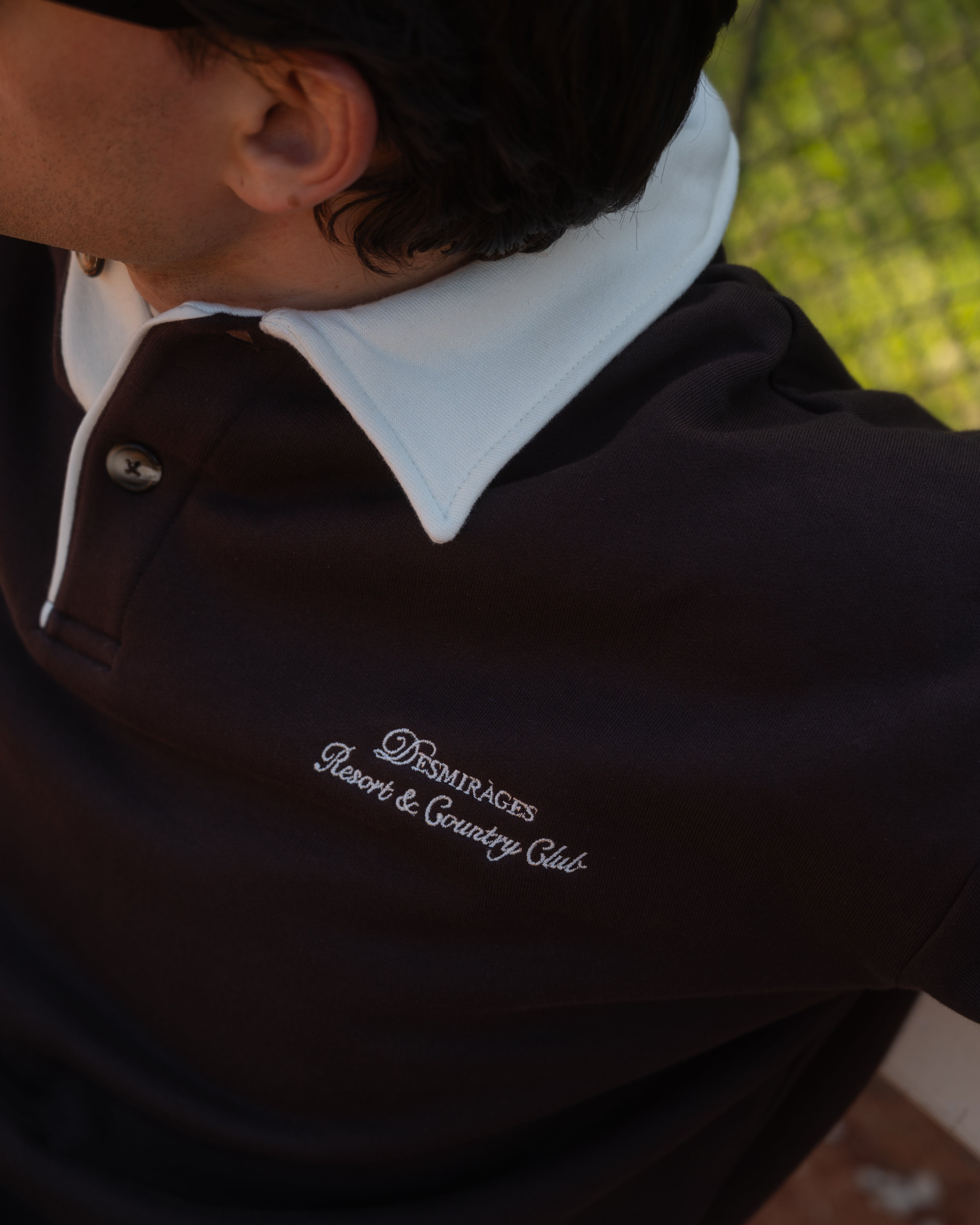 Oversized Polo Sweatshirt in Chocolat Brown/Cream – DESMIRAGES