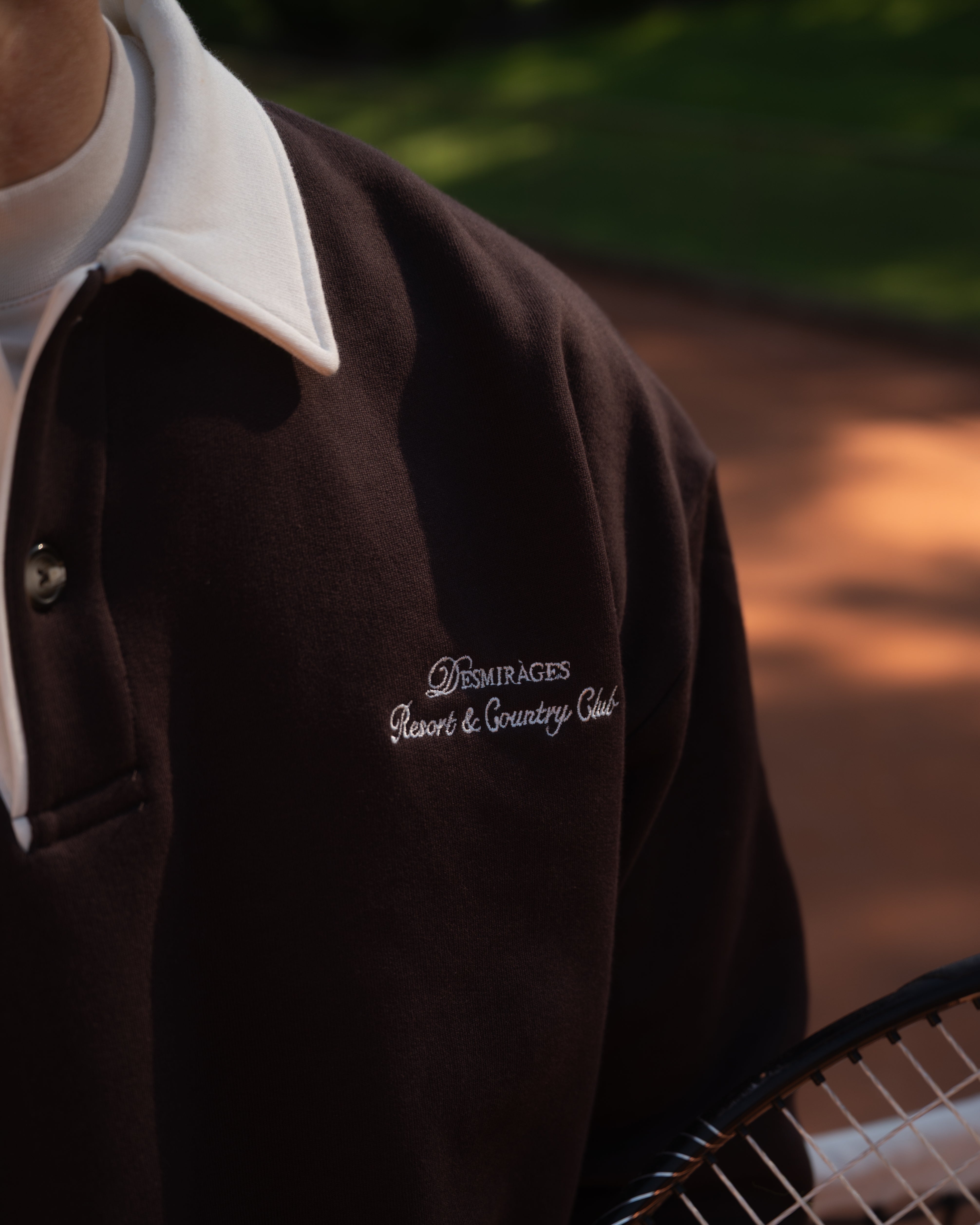 Oversized Polo Sweatshirt in Chocolat Brown/Cream – DESMIRAGES