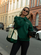 Dark Green Sweatshirt for women cotton