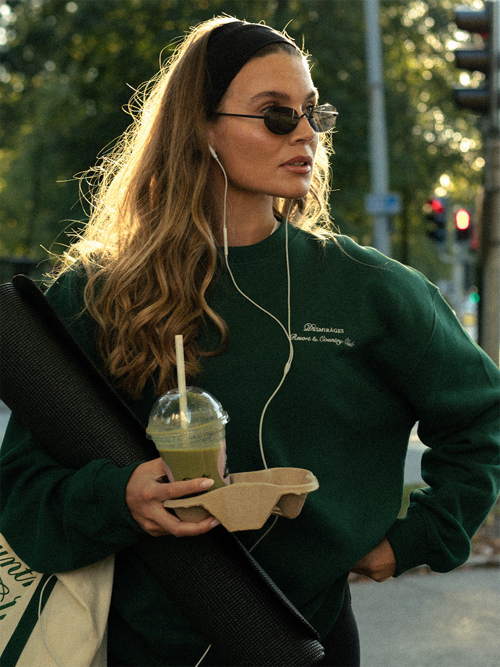 Dark Green Sweatshirt women sporty & rich similar