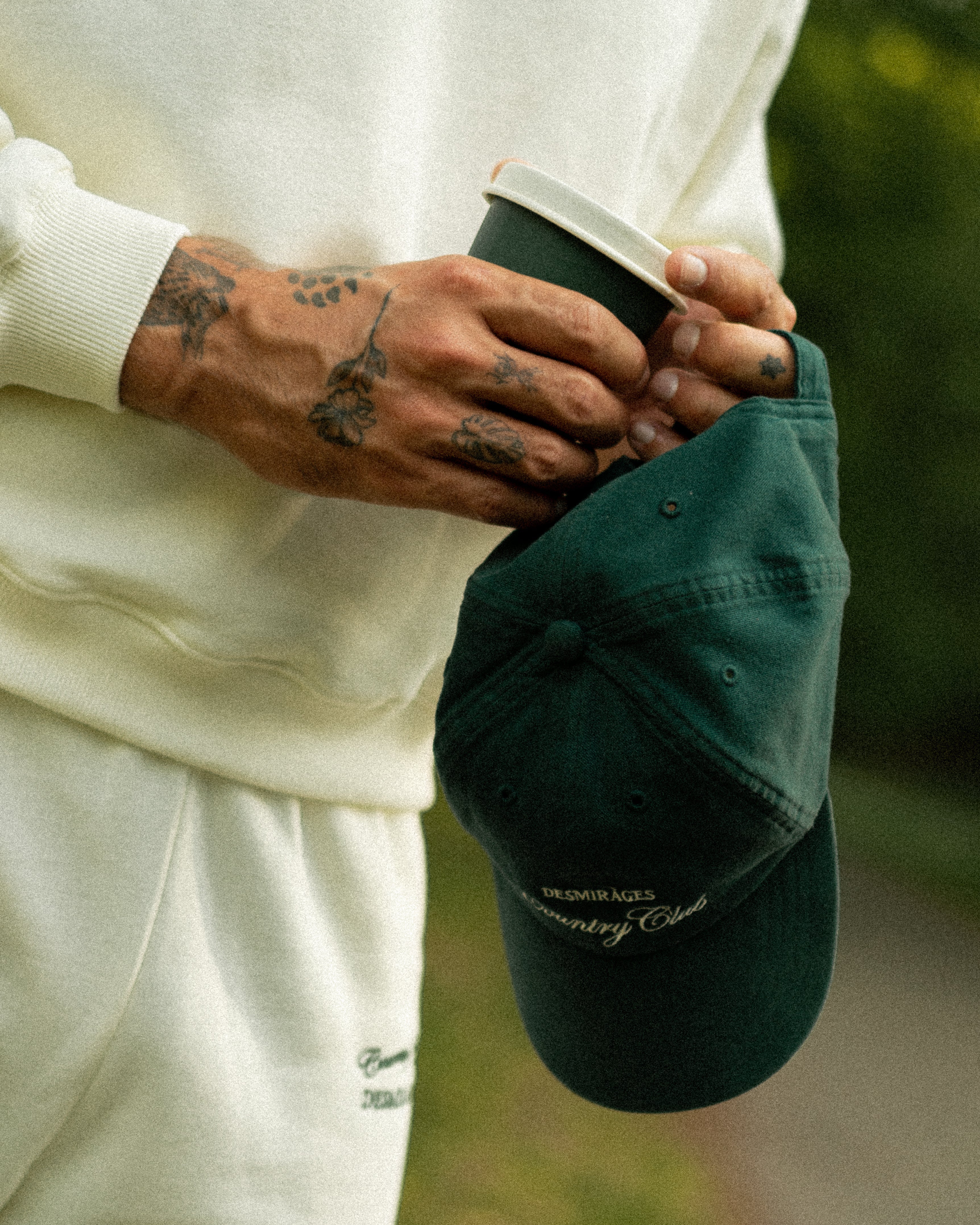 Dark Green cap close up