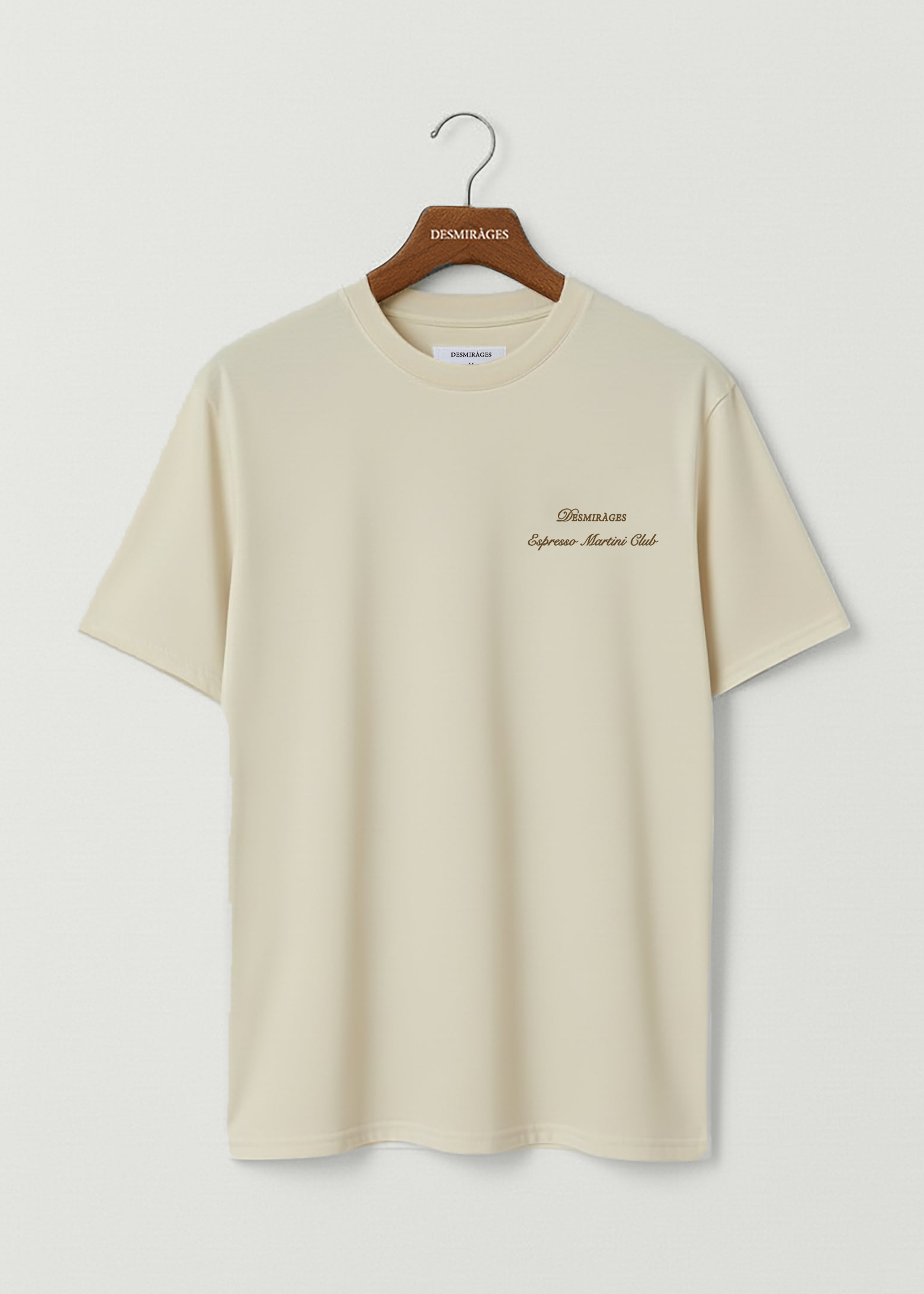 Tshirt Espresso Martini embroidered organic cotton beige colour