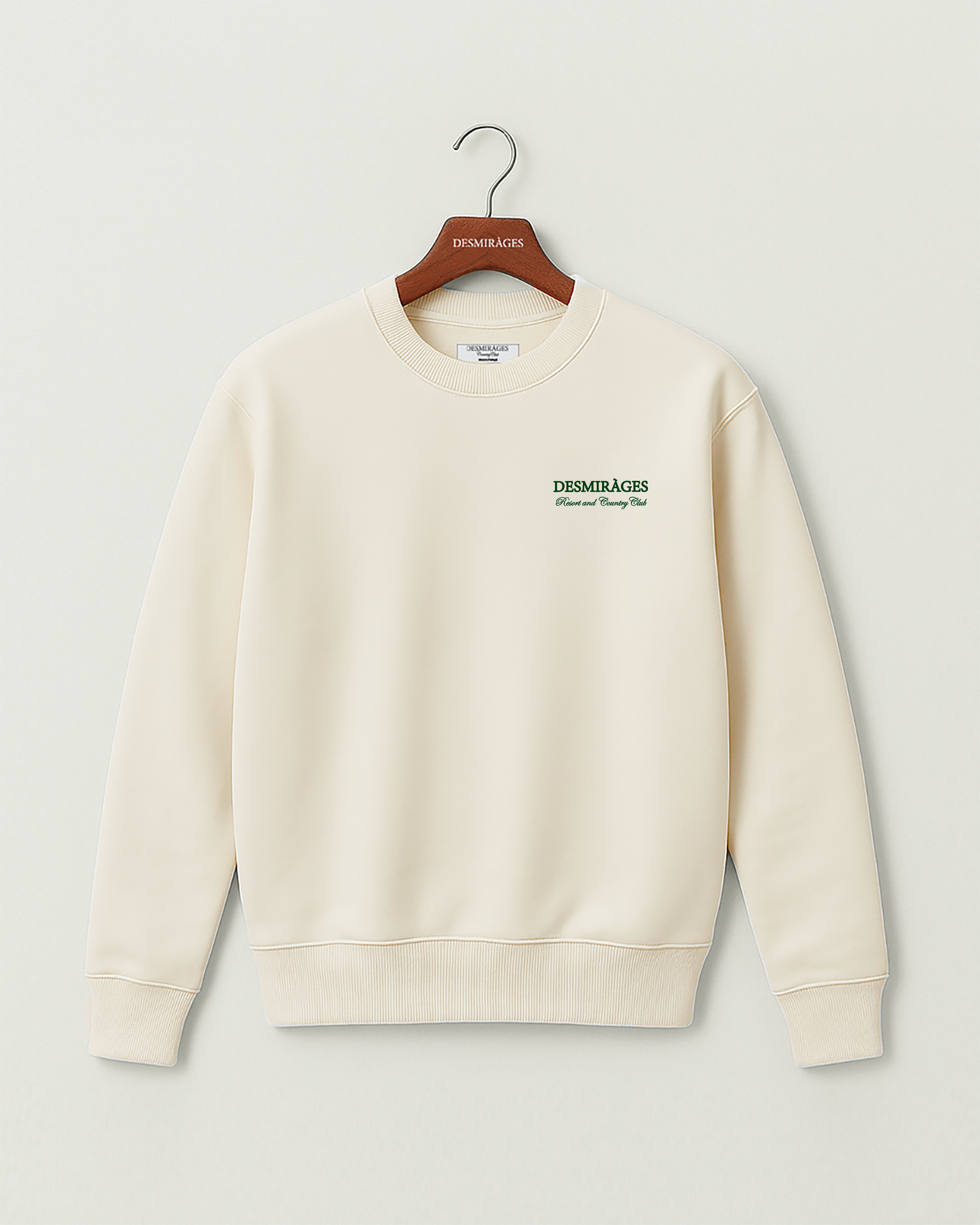 Oversized Country Club Sweatshirt – Cream | 100% Cotton – DESMIRAGES