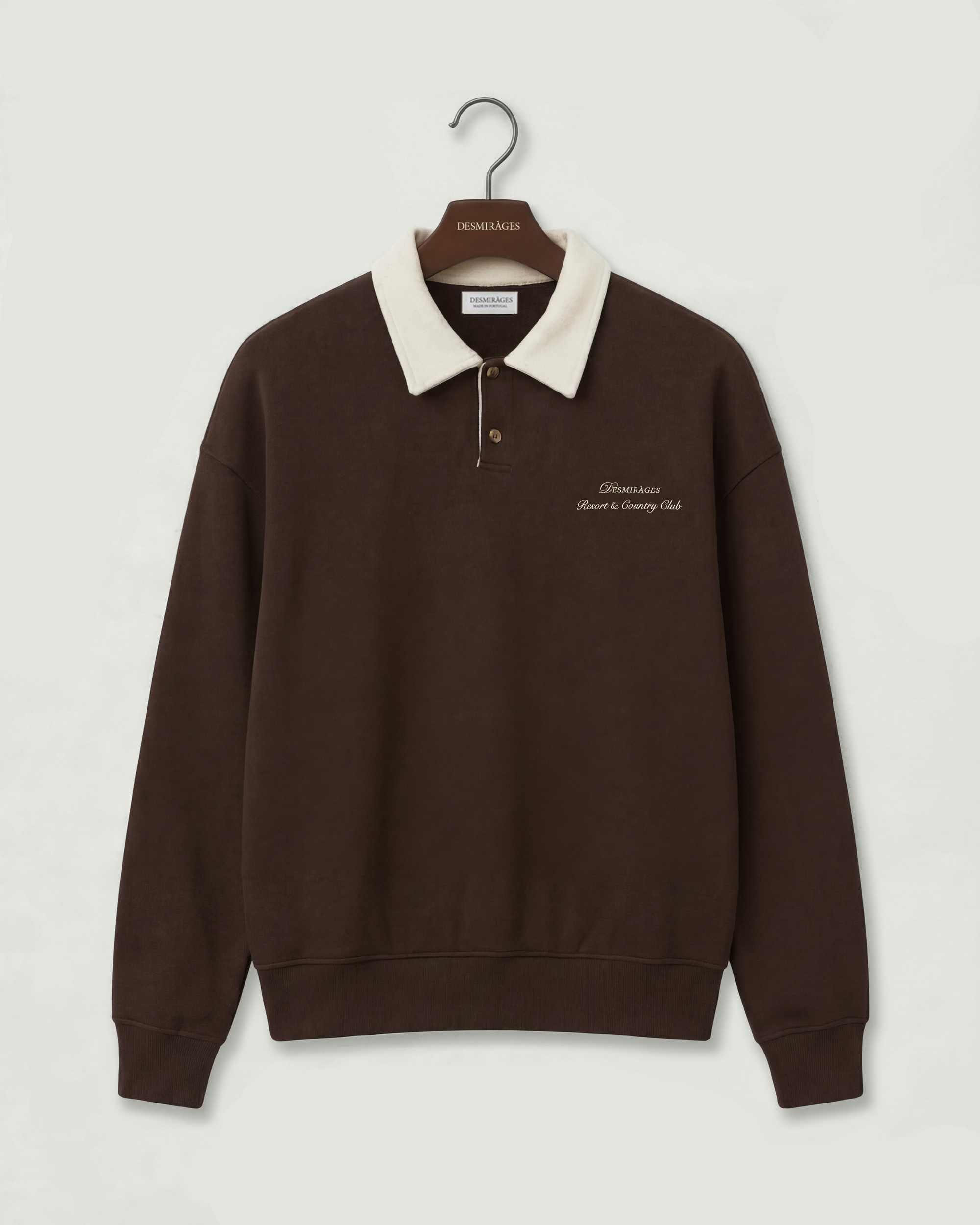 i*m様 main story Polo Sweatshirt 2Y Oversized Polo Sweatshirt in Chocolat Brown/Cream – DESMIRAGES
