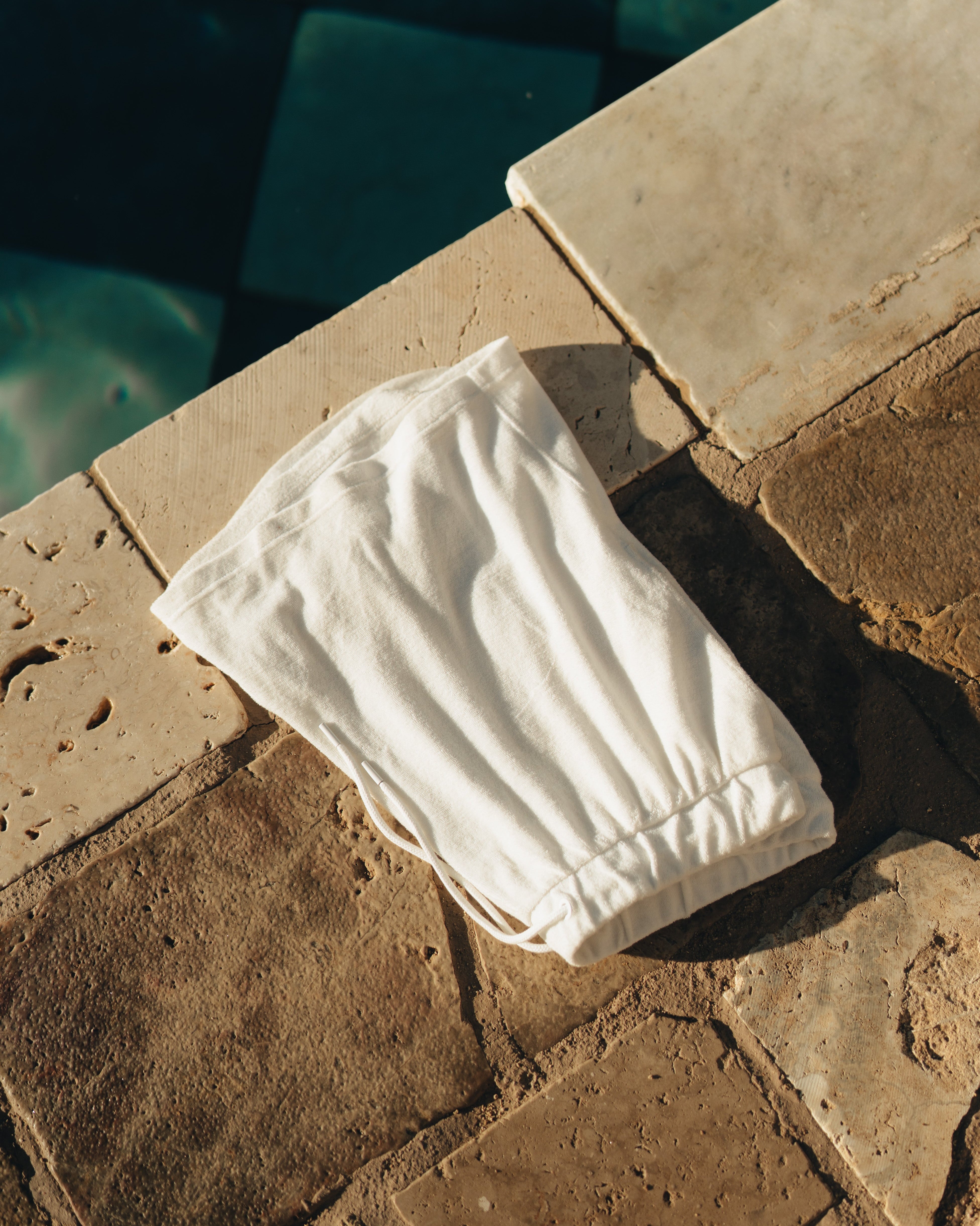 Terry towelling shorts white