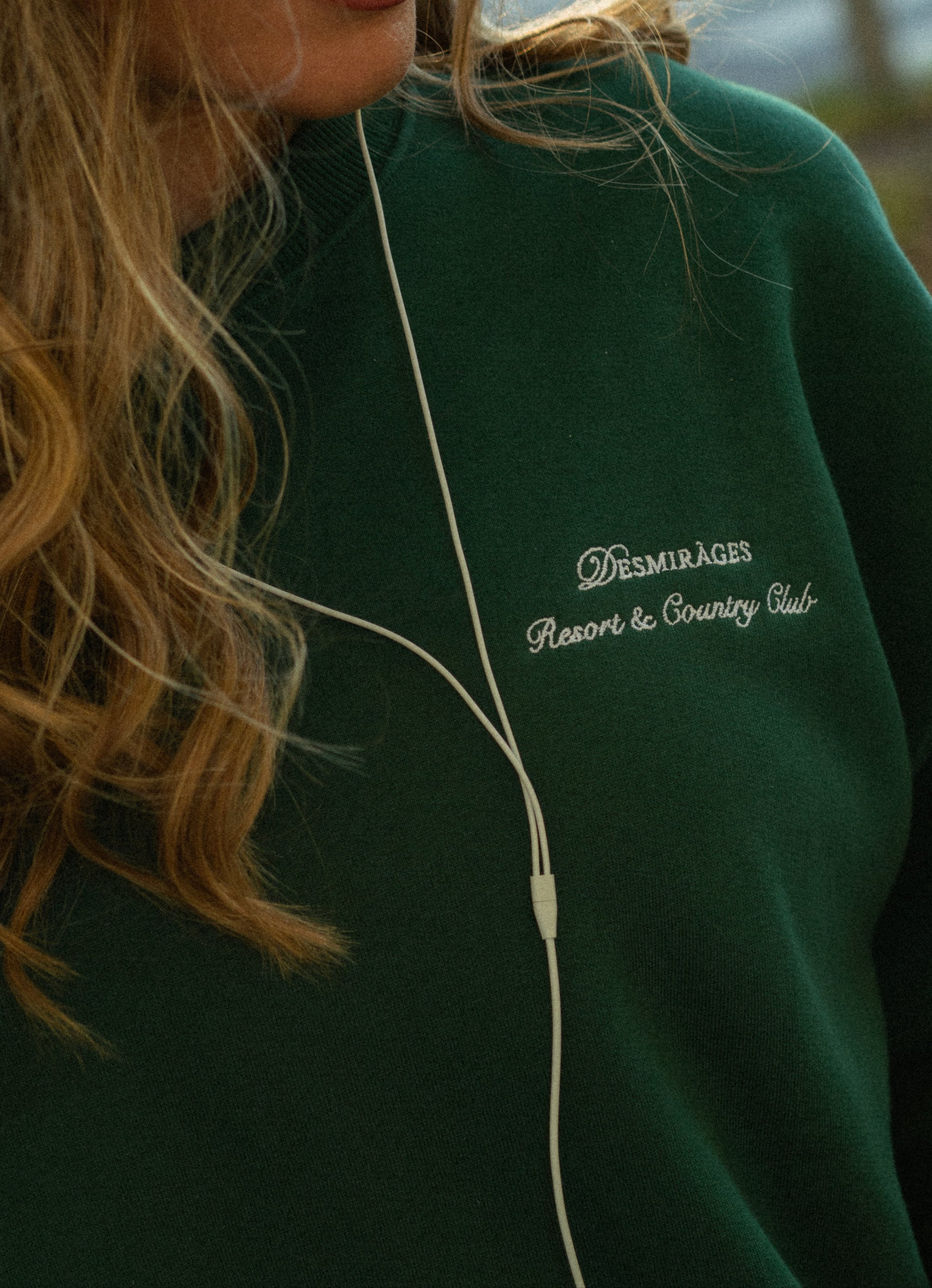 embroidered dark green sweater sporty & rich