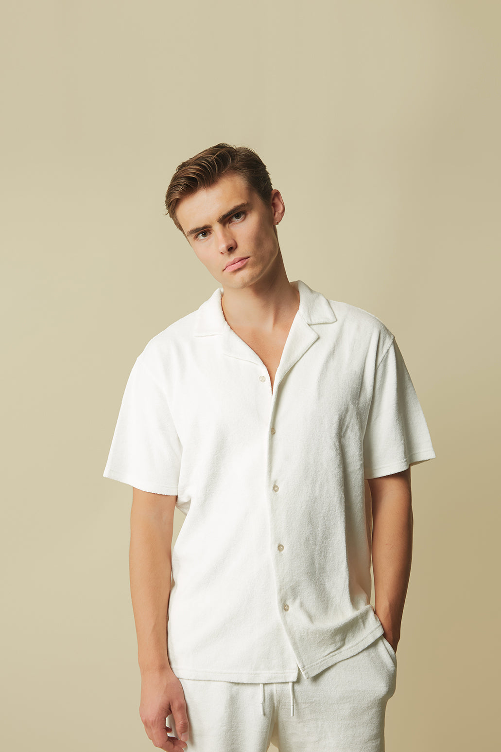 off-white French Terry toweling shirt cream